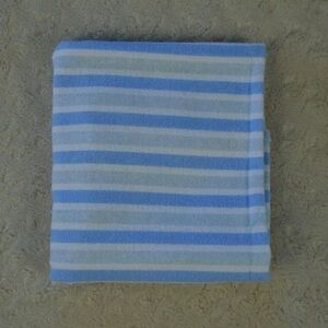 Luvable Friends Blue White Stripes Baby Receiving Blanket Flannel Thin Lovey